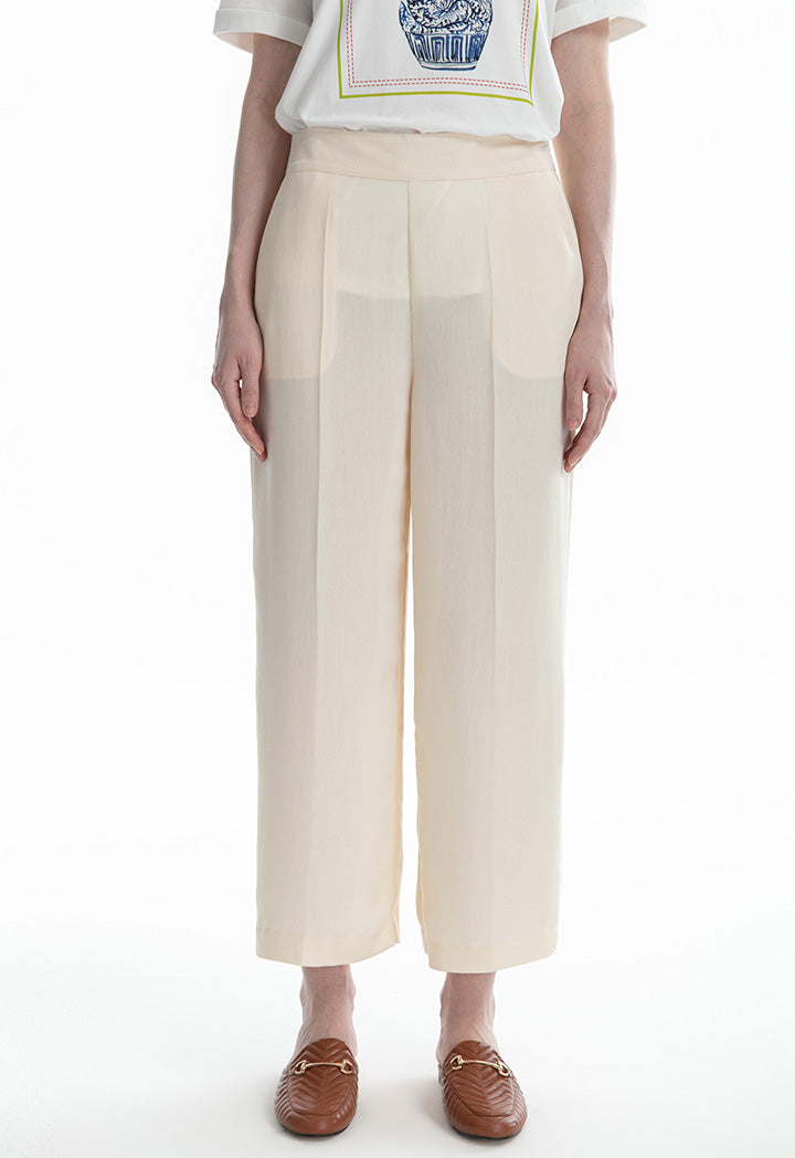 Choice Wide Leg Classic Trouser Sand