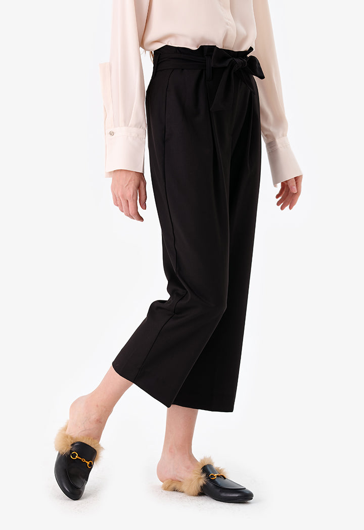 Choice Tie-Waist Detail Trousers Black