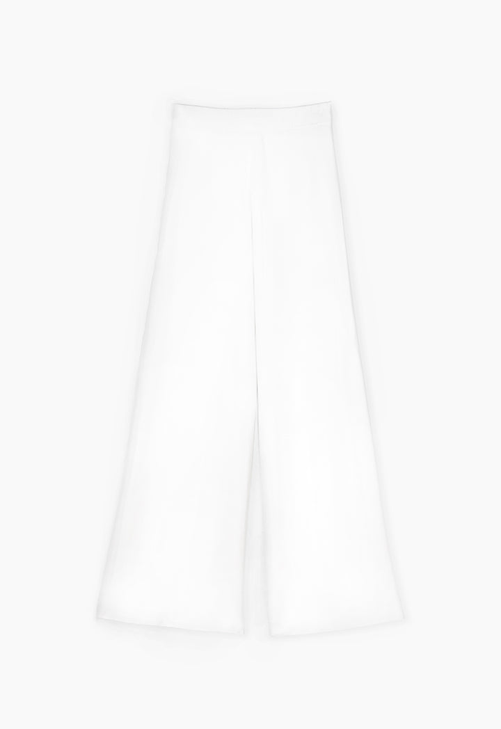 Choice Solid Wide Leg Trousers Offwhite