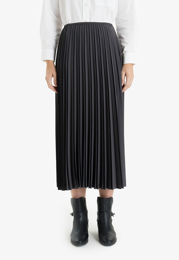 Choice Pleated Midi Skirt Dark Grey