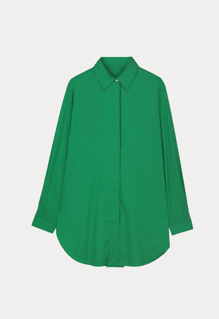 Choice Round Bottom Poplin Shirt Green