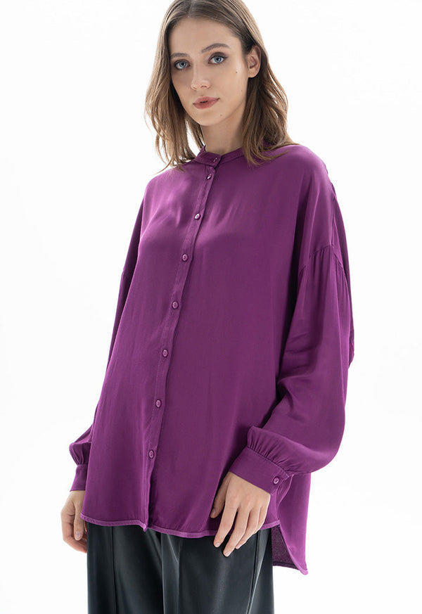 Choice Round Band Solid Shirt Fushia