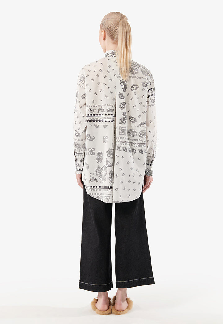 Choice Printed Oversize Shirt Offwhite