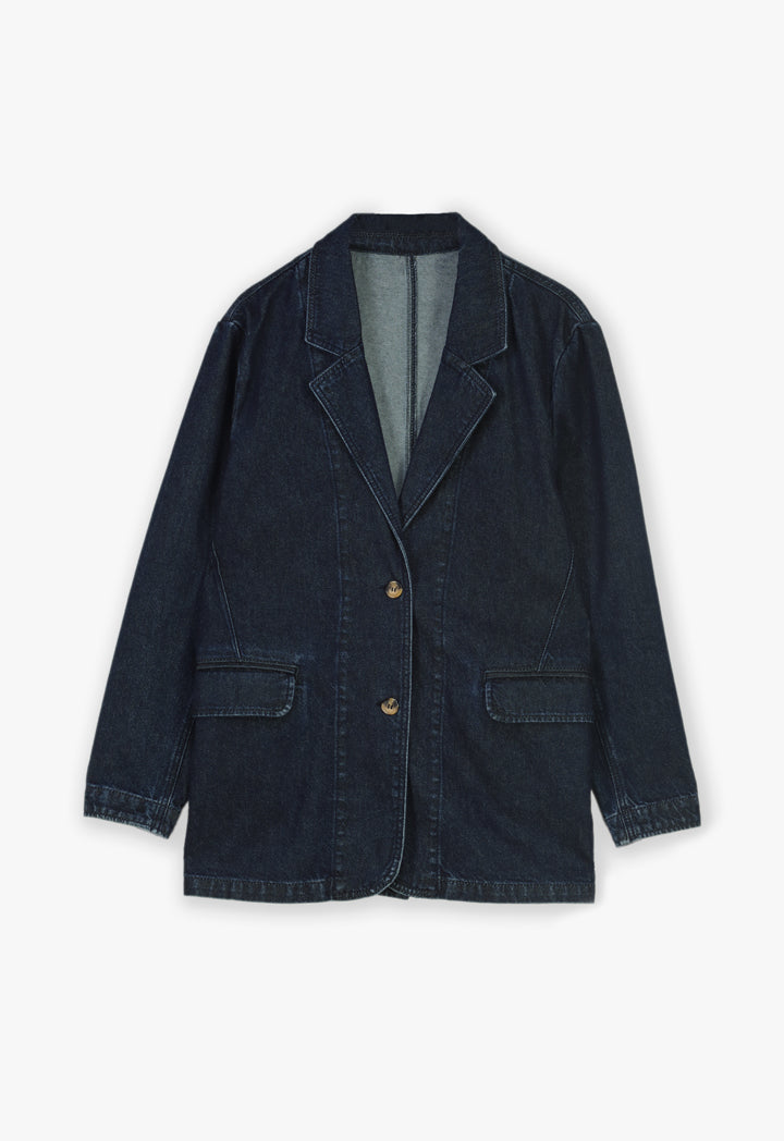 Choice Single-Breasted Denim Jacket Navy