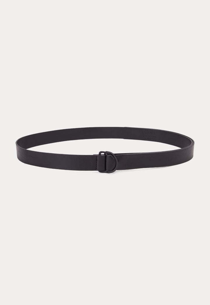 Choice D Ring Buckle Slim Belt Black
