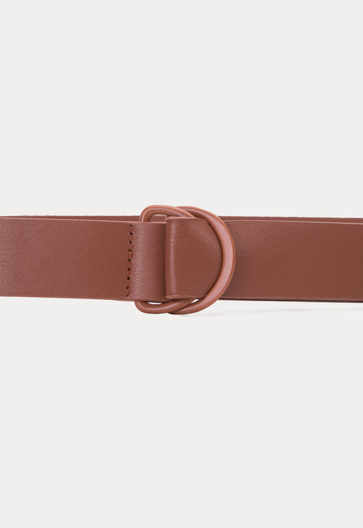 Choice D Ring Buckle Slim Belt Tan
