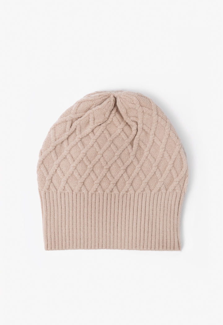 Choice Solid Beanie Hat Beige