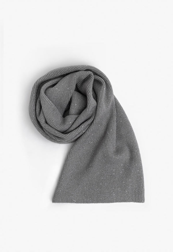 Choice Knitted Lurex Scarf Grey