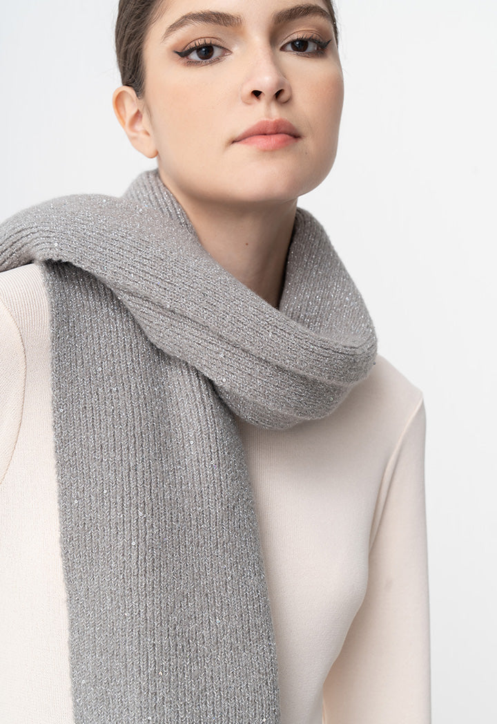 Choice Knitted Lurex Scarf Grey