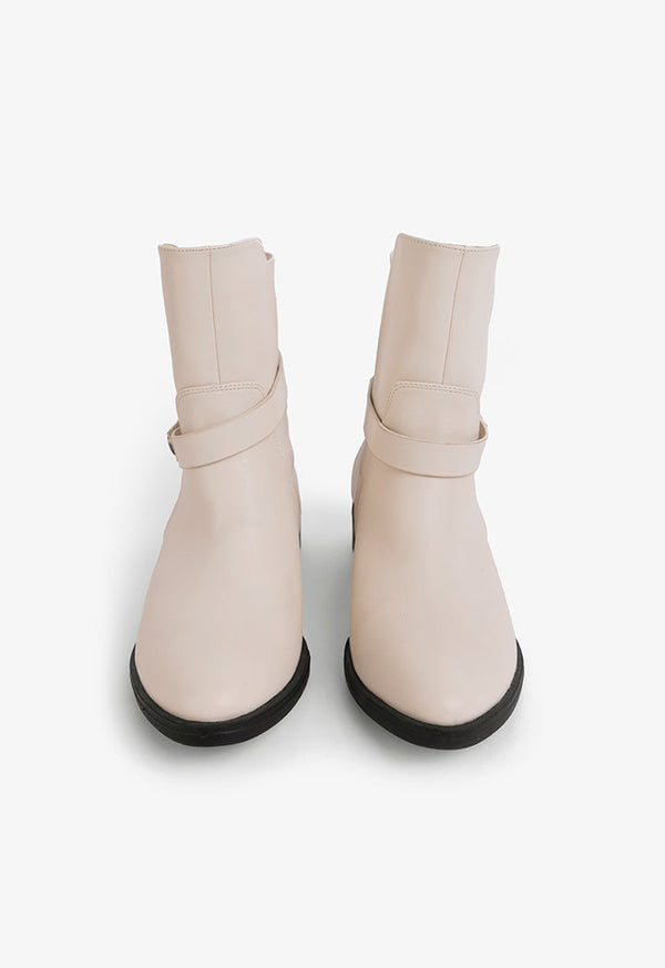 Choice Solid Winter Ankle Boots Off White