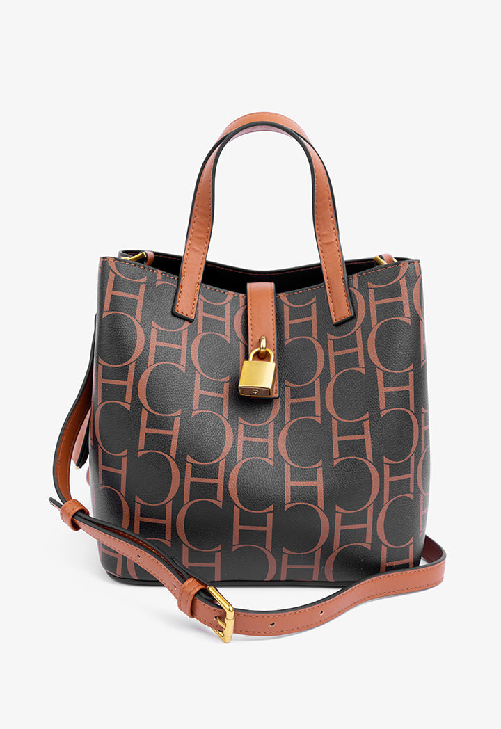 Choice Small Printed Monogram Tote Bag Black