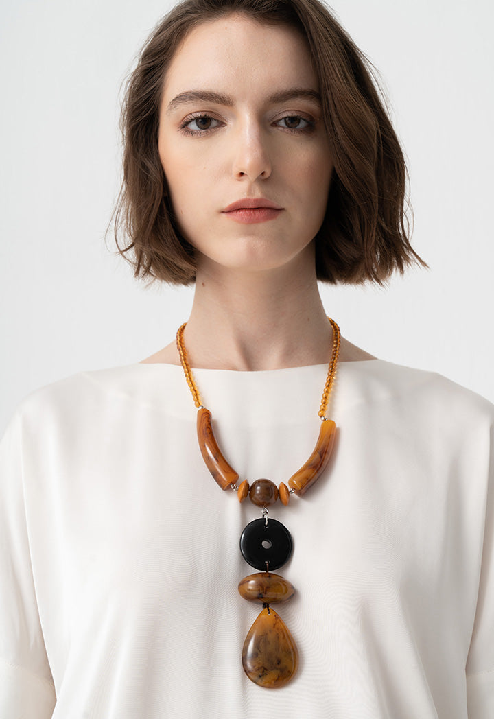 Choice Abstract Solid Necklace Brown