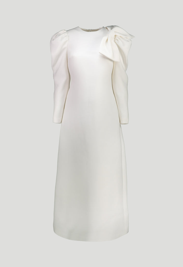 Choice Ribbon Long Dress Off White - Wardrobe Fashion