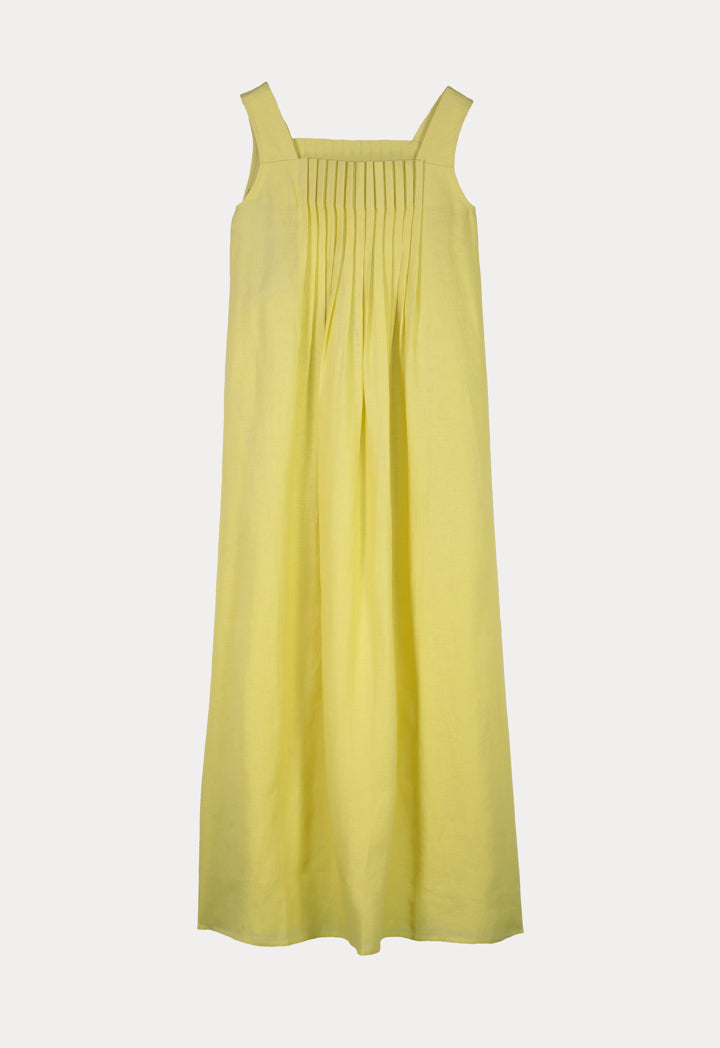 Choice Maxi Solid Sleeveless Under Abaya Dress-Ramadan Style Yellow