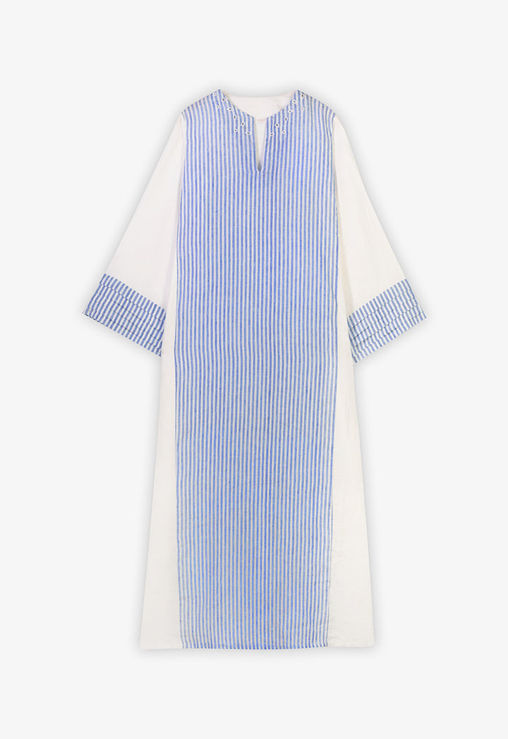 Choice Striped Flared Maxi Dress Light Blue