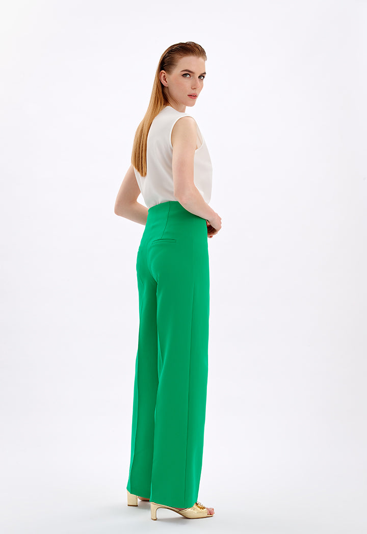 Choice High Waist Wide Legs Trousers Green