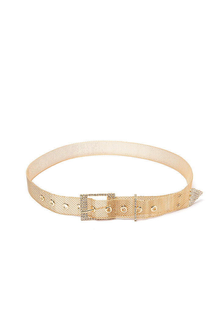 Choice Gilt Metal Mesh Rhinestone Belt Gold