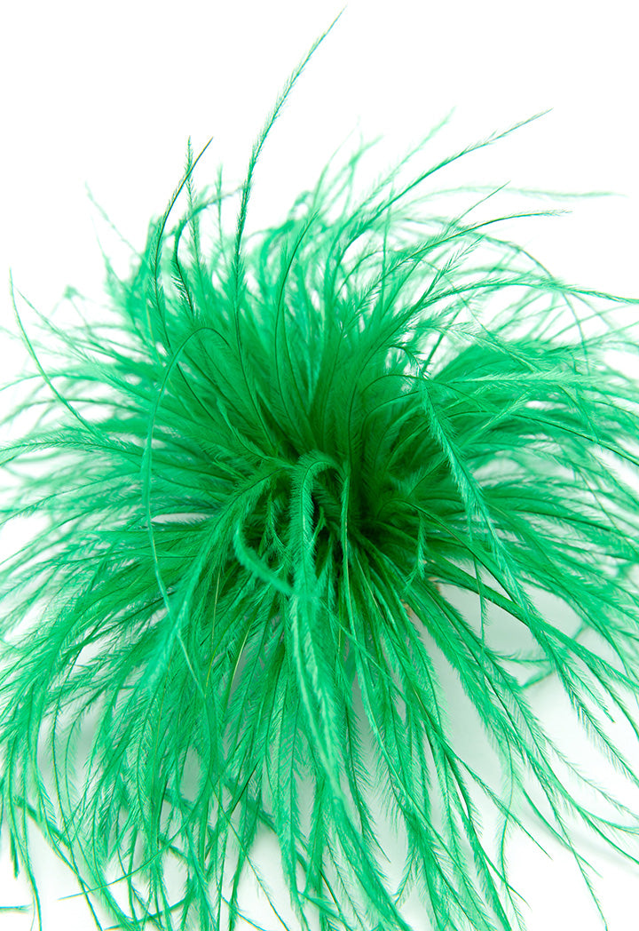 Choice Solid Feather Clip And Brooch Fascinator Green