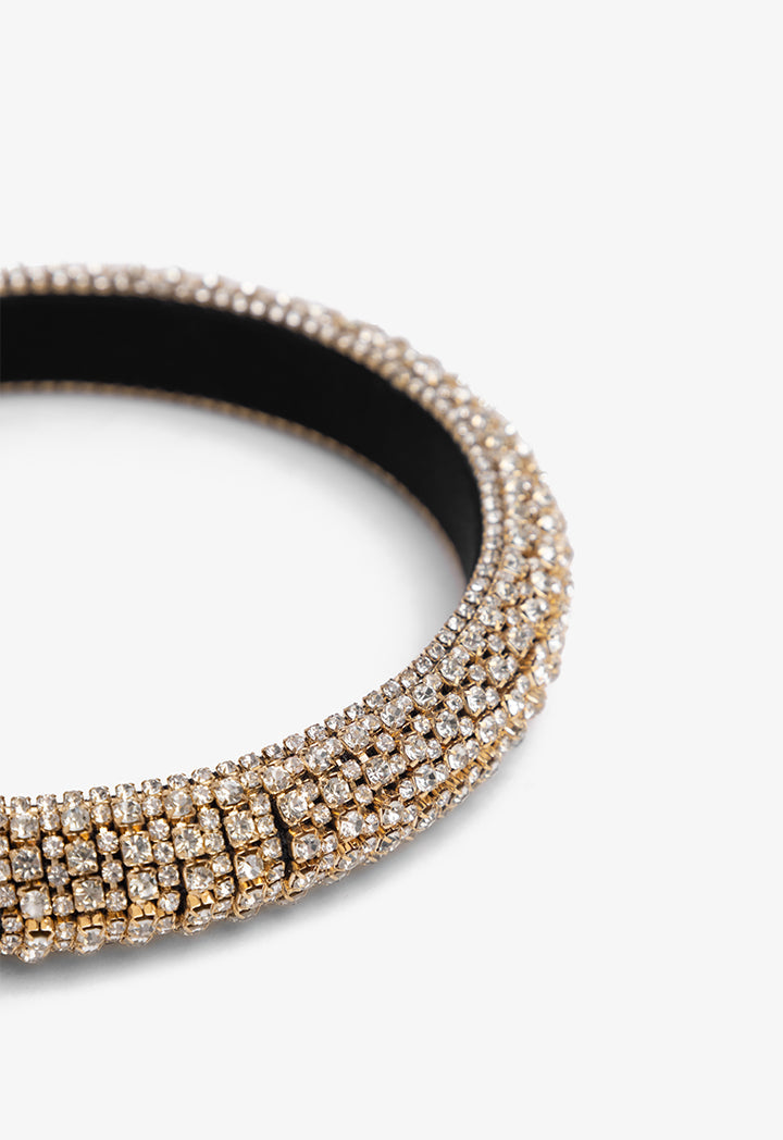 Choice Crystal Encrusted Hairband Gold