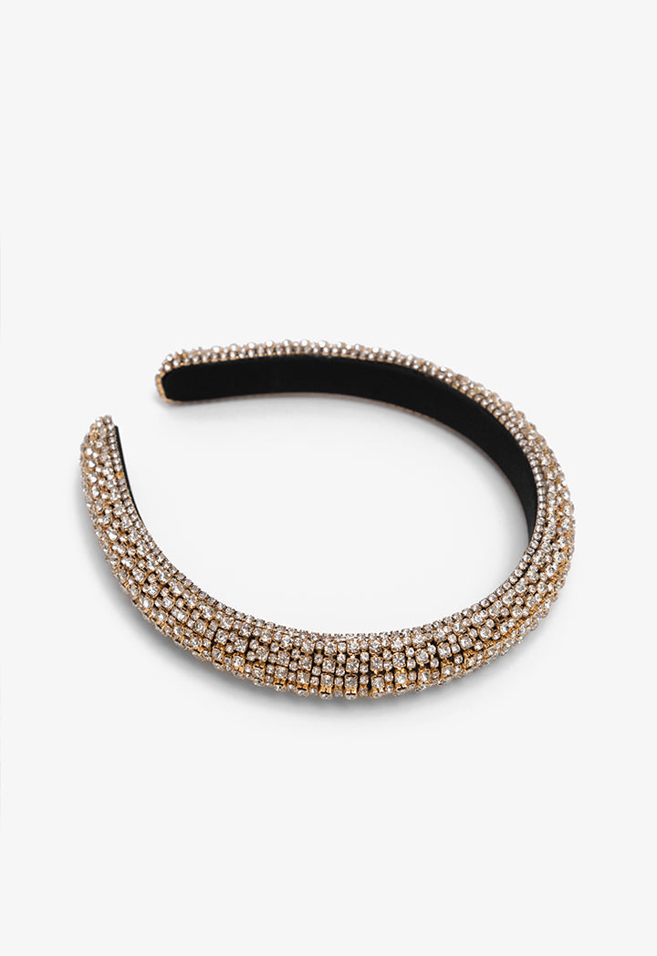 Choice Crystal Encrusted Hairband Gold