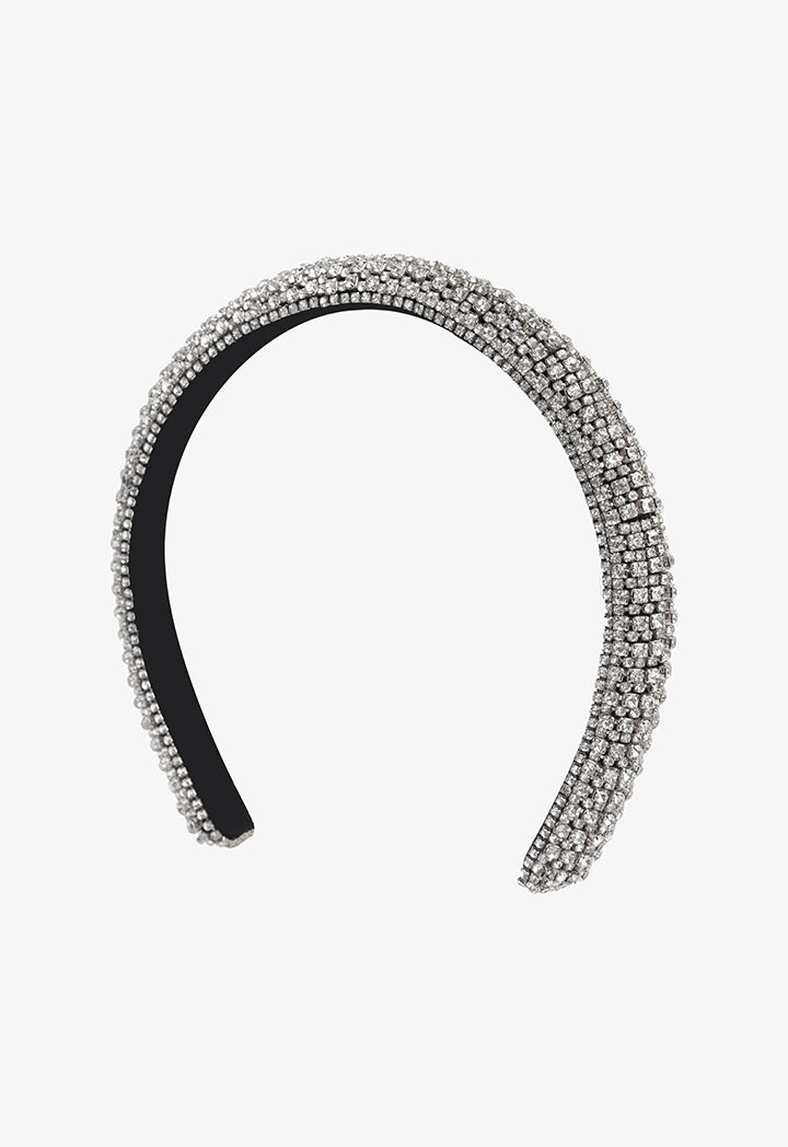 Choice Crystal Encrusted Hairband Silver