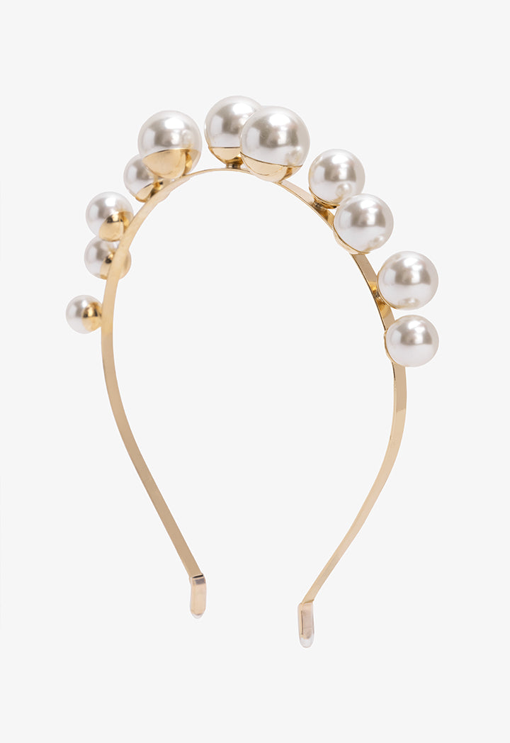 Choice Sleek Faux Pearls Hairband Off White