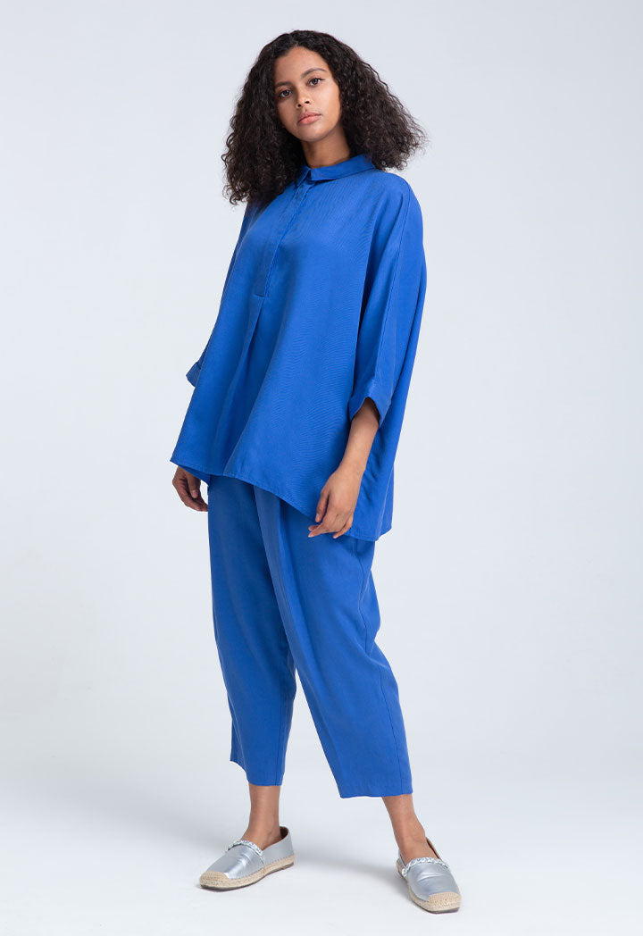 Choice Solid Kimono Style Blouse Cobalt