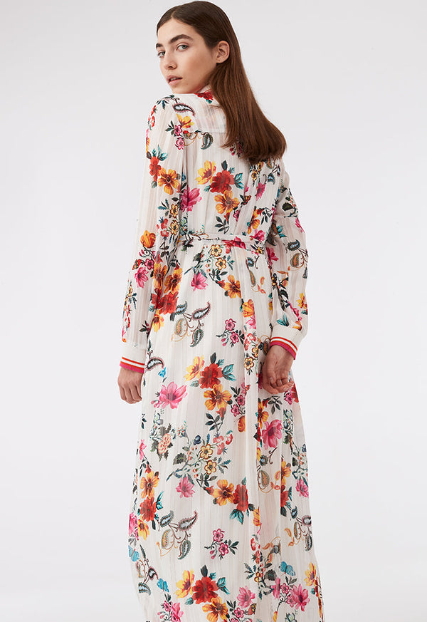 Choice Dark Floral Dress Off White