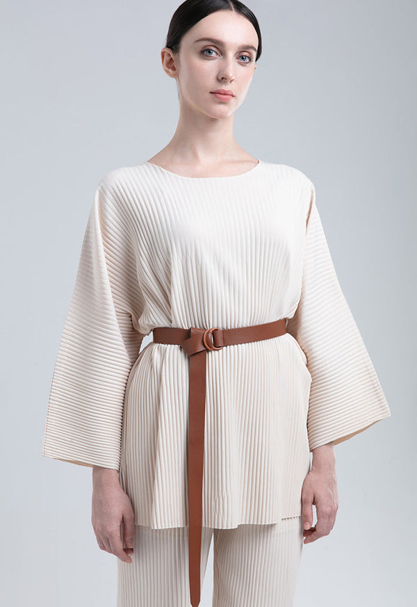 Choice D Ring Buckle Slim Belt Tan