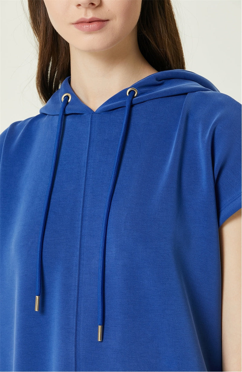 Network Hooded Mini Dress Blue