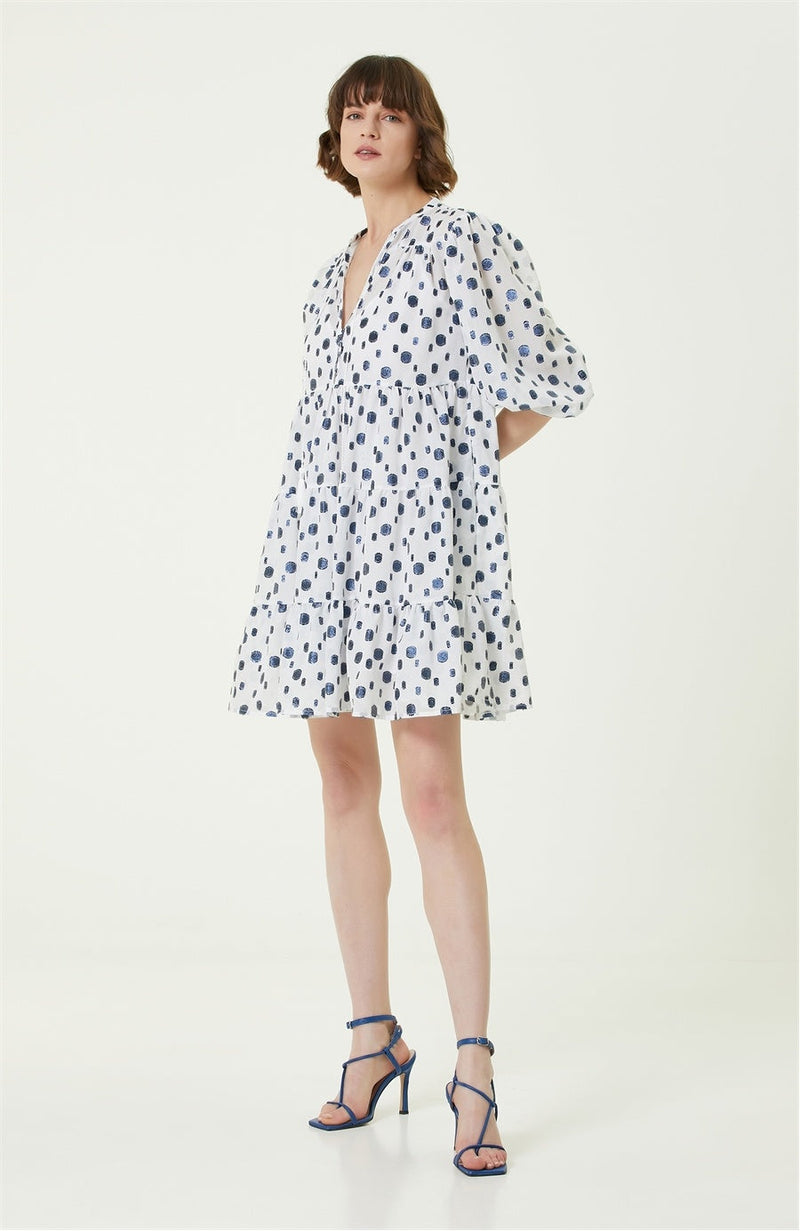 Network Mini Dress Blue/White