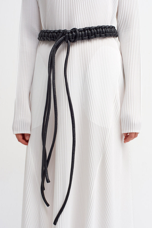 Nu Braided Detail Belt Black