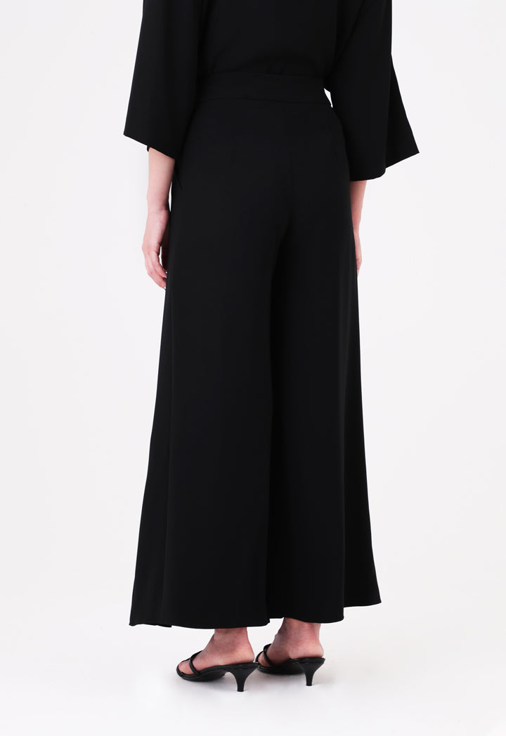 Choice Front Pleated Wide Leg Trouser Black