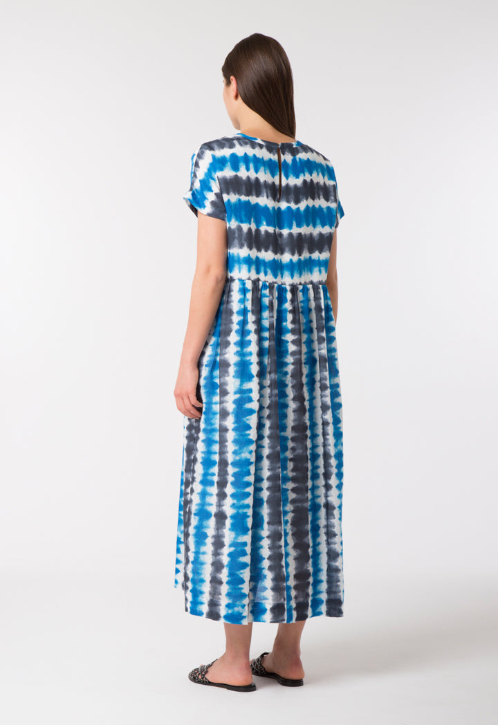 Choice Tie Dye Maxi Dress Chevron Blue