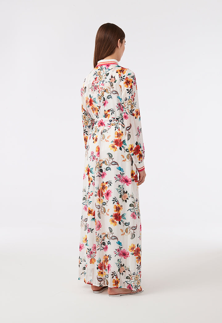 Choice Dark Floral Dress Off White