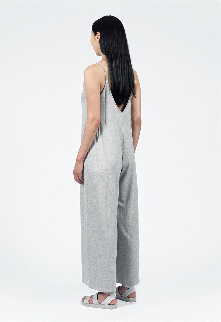 Nu Knit Spaghetti Strap Jumpsuit Grey