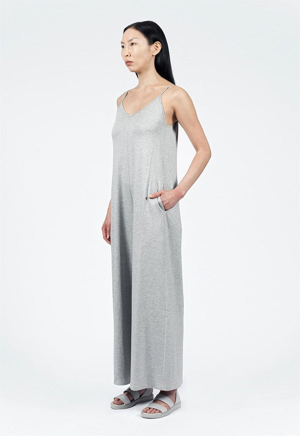 Nu Knit Spaghetti Strap Jumpsuit Grey