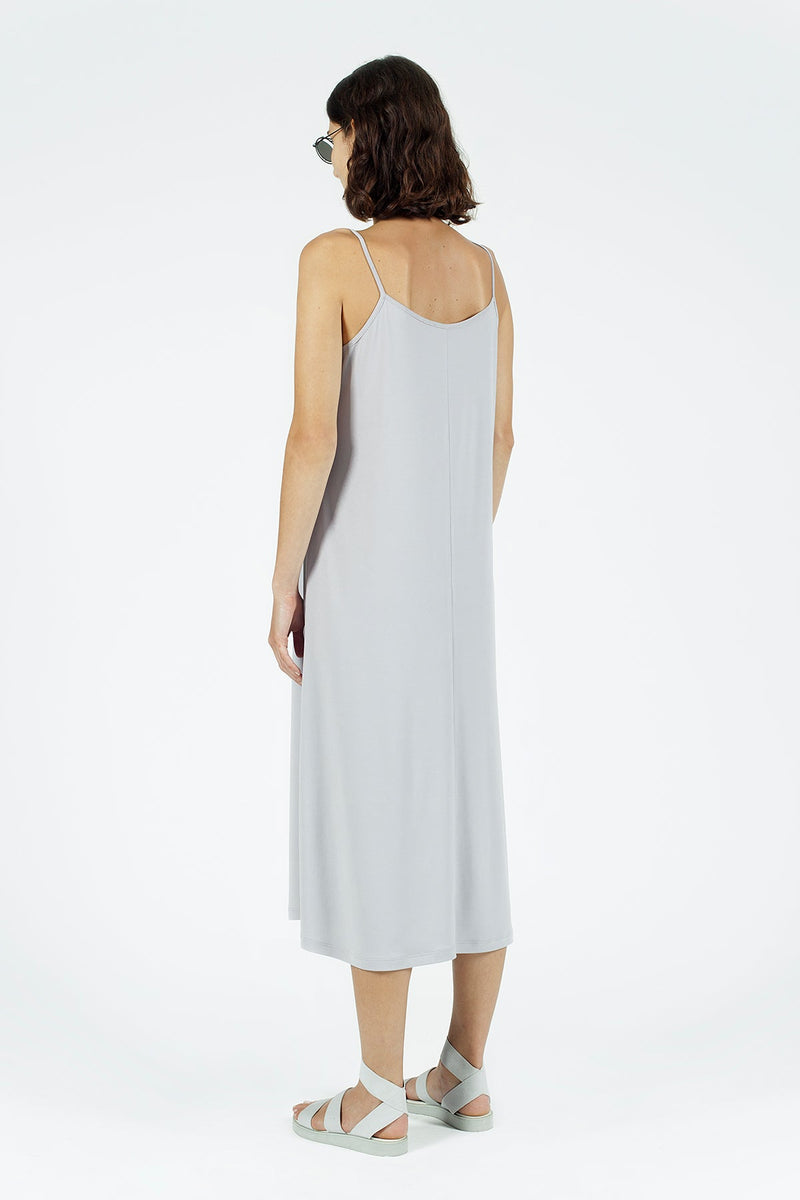 Nu Spaghetti Strap A-Line Midi Dress Sea Stone