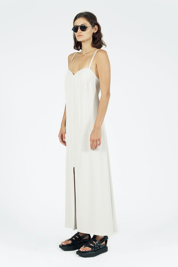 Nu Spaghetti Strap Front-Slit Maxi Dress Moon