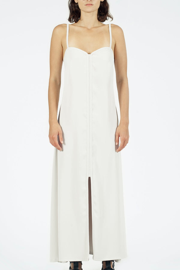 Nu Spaghetti Strap Front-Slit Maxi Dress Moon