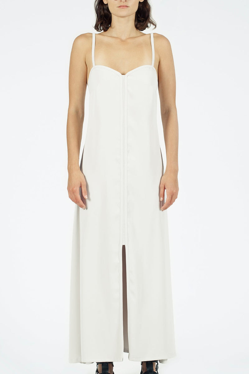 Nu Spaghetti Strap Front-Slit Maxi Dress Moon