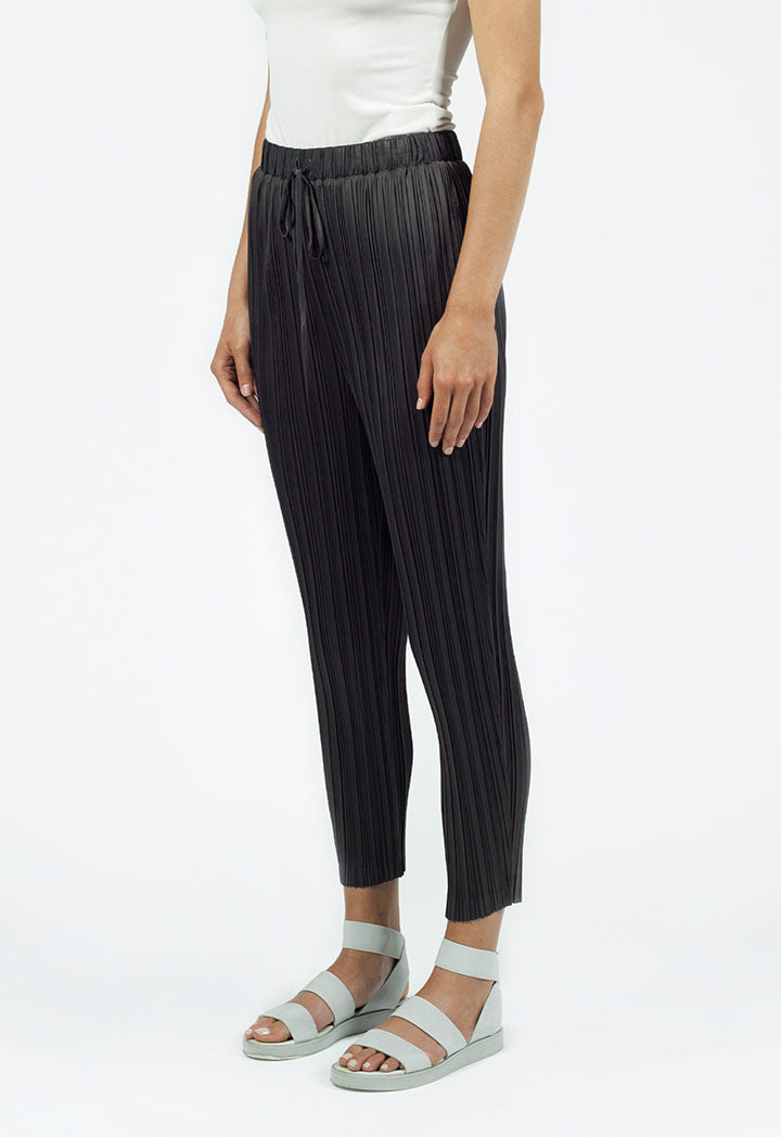 Nu Drawstring Waist Pleated Trouser Smoky