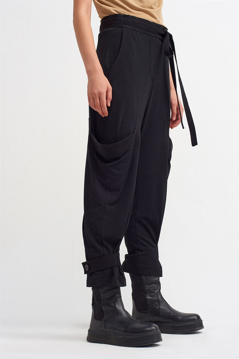 Nu High Waist Pocket Detail Trouser Black