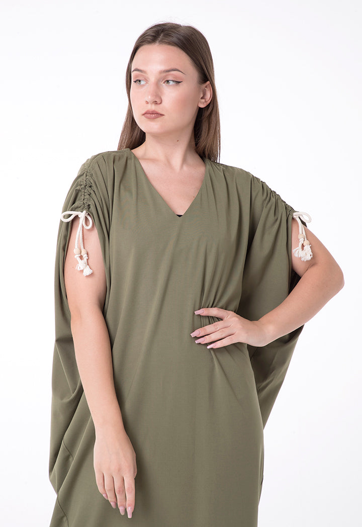 Exquise Dress Short V-Neck Khaki