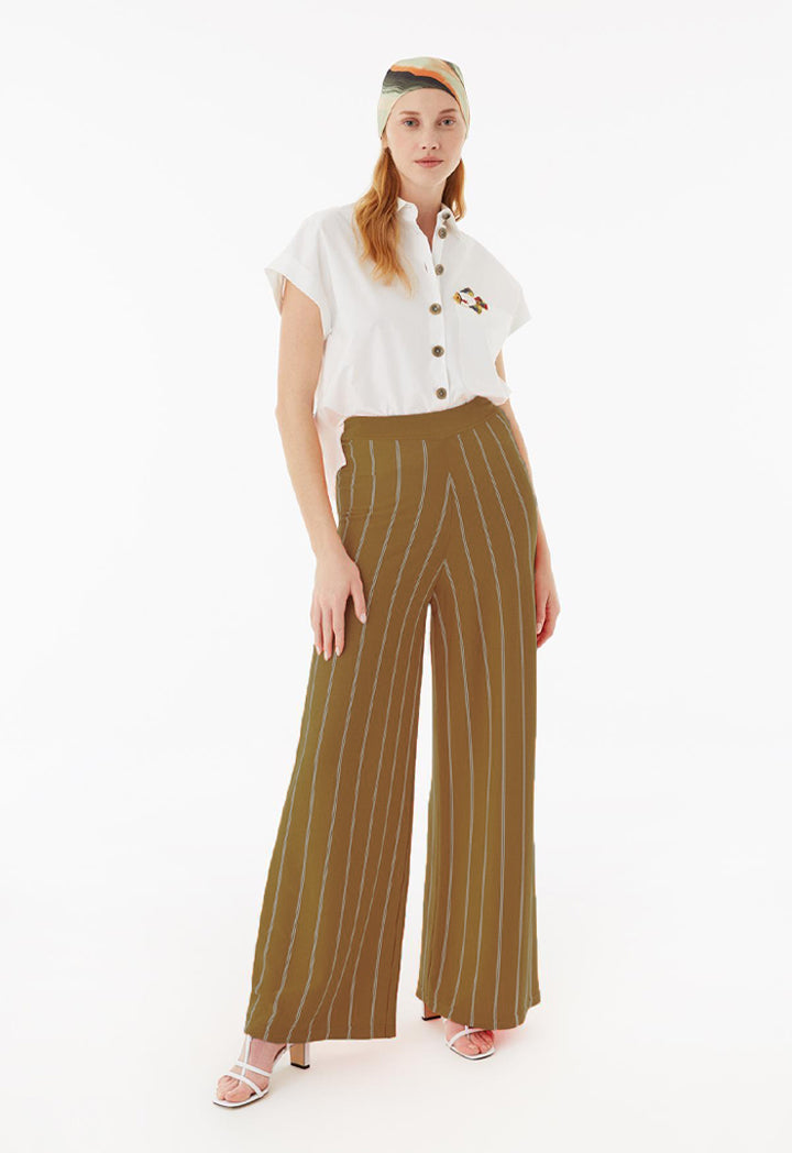 Exquise Trouser Stripe Camel