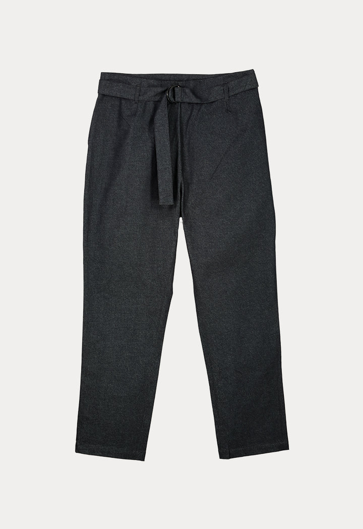 UNQ Denim Belted Straight Cut Trouser DARK GREY