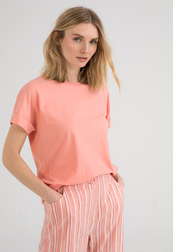 UNQ Striped Elastic Waist Slim Fit Trouser PINK