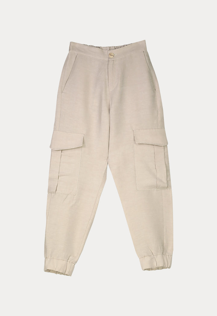 BERRIN Plain Cargo Trouser BEIGE