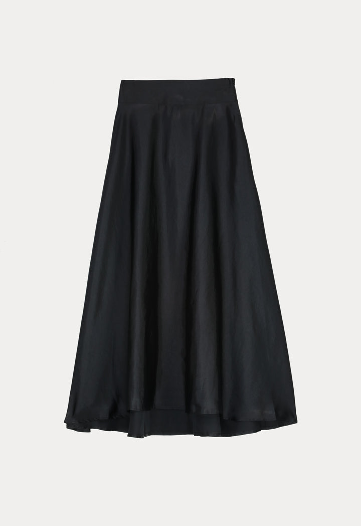 BERRIN Plain High Waist Skirt BLACK