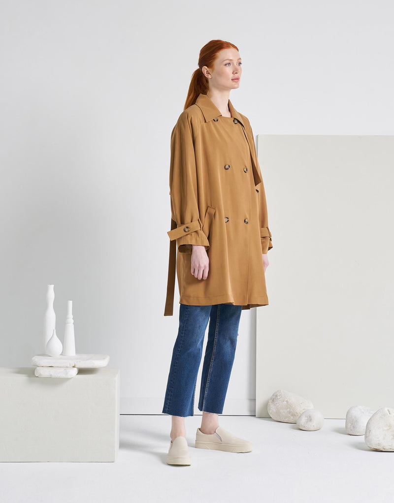 Kkdesign Double Breasted Trench Coat Camel